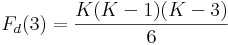 F_d(3)=\frac{K(K-1)(K-3)}{6}